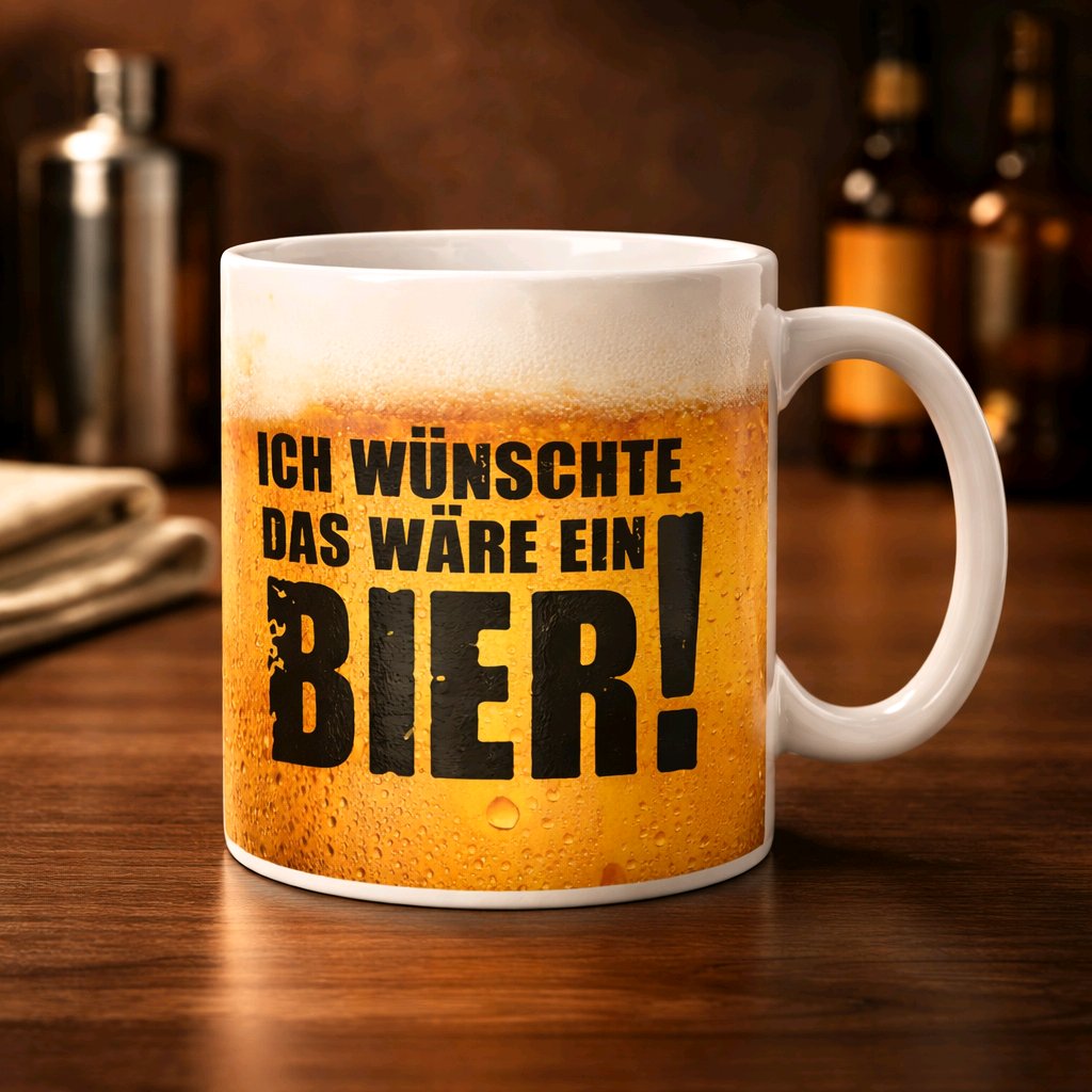 Tasse - „Ich wünschte das wäre ein Bier“